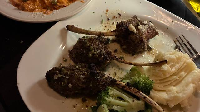 Cafe Napoli signature dishes Veal ChopSacchettiNapoli Salad﻿﻿﻿